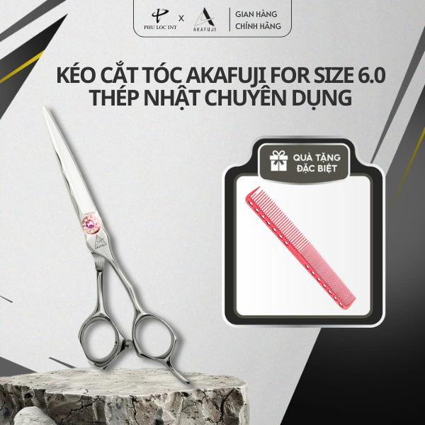  Kéo Cắt Tóc AKAFUJI FOR Size 6.0 Lưỡi Thẳng Thép Nhật Cao Cấp | Sản Xuất Và Phân Phối Bởi Phú Lộc Int 
