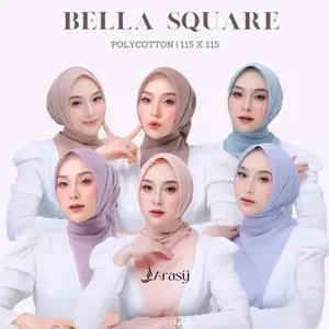Arasy Hijab ARASY warna BESST SELLER Muslimbikin cerah ke muka hijab segi empat ARASY SQUARE 110x110cm bahan polycatton Kerudung Nyaman Best Seller promo