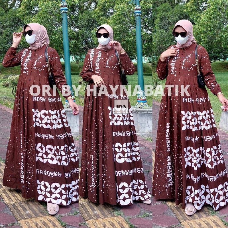 Gamis Twill Terbaru Gamis Syari Gamis Twill Candimekar Ori By Haynabatik Bunga Cantik Dress Rayon Nyaman Kain Kancing Karet Muslim 5