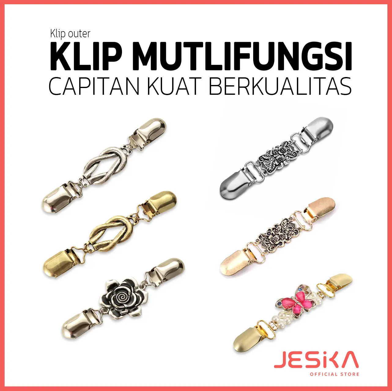 penjepit klip baju kemeja cardigan cowok wanita korean style outer hijab outfit aesthetic estetik etnik tebal