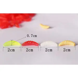Umpan Buatan Silikon Cacing Roti 2Cm 0.3G Belatung Lundi Umpan Pancing Lembut Cacing Bau Umpan Ikan Udang Bercahaya Umpan Pancing BEntuk Belatung 50 PCS