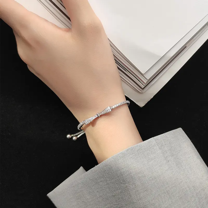 Gelang Serut Wanita Korea: Korean Trendy Serut Pita Silver - Gelang Kekinian Gift Idea GSM0006 Bracelets 2