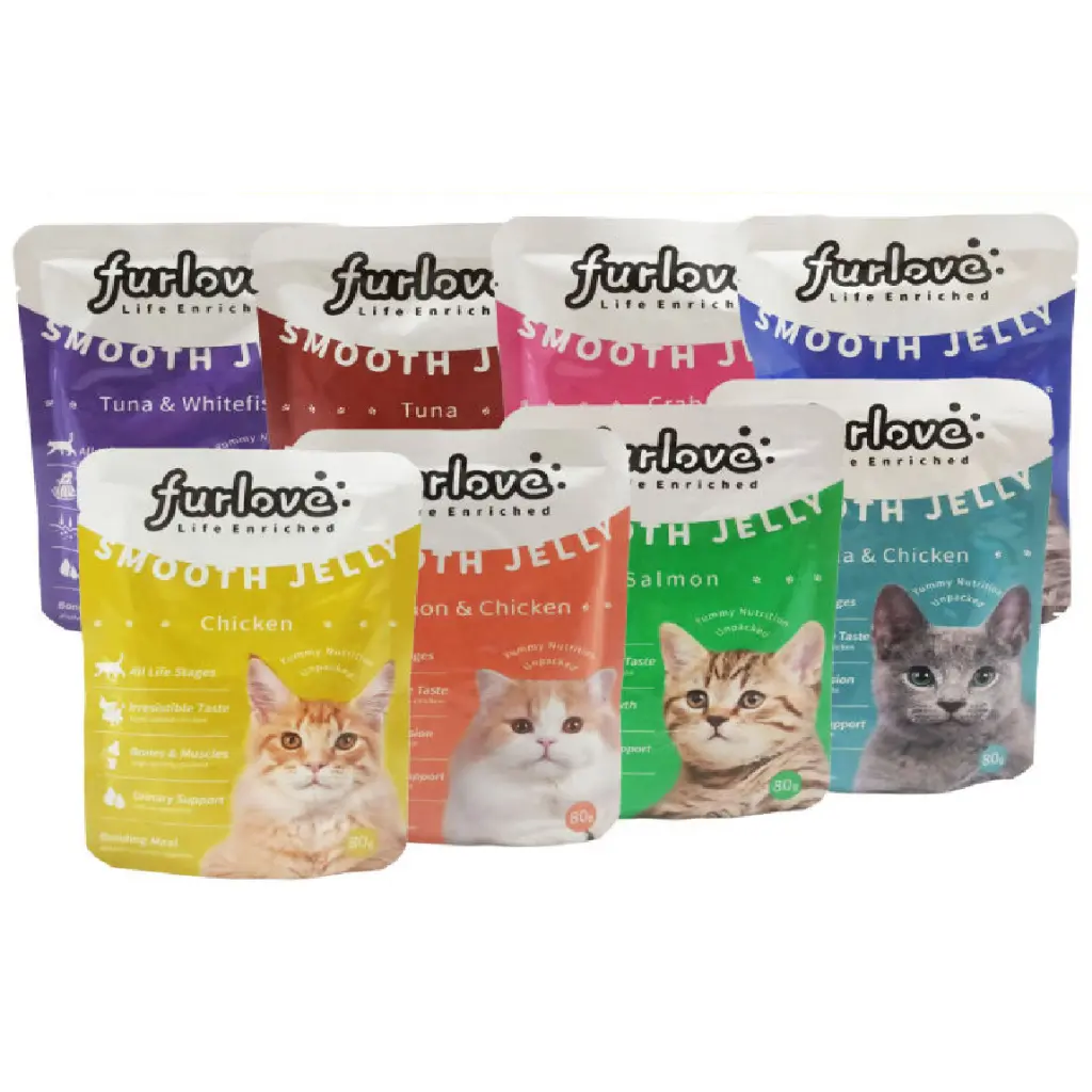 FURLOVE POUCH 1 Box isi 12 pcs, Wet Food 80gr ~ Makanan Kucing Basah Furlove Pouch Cat WetFood