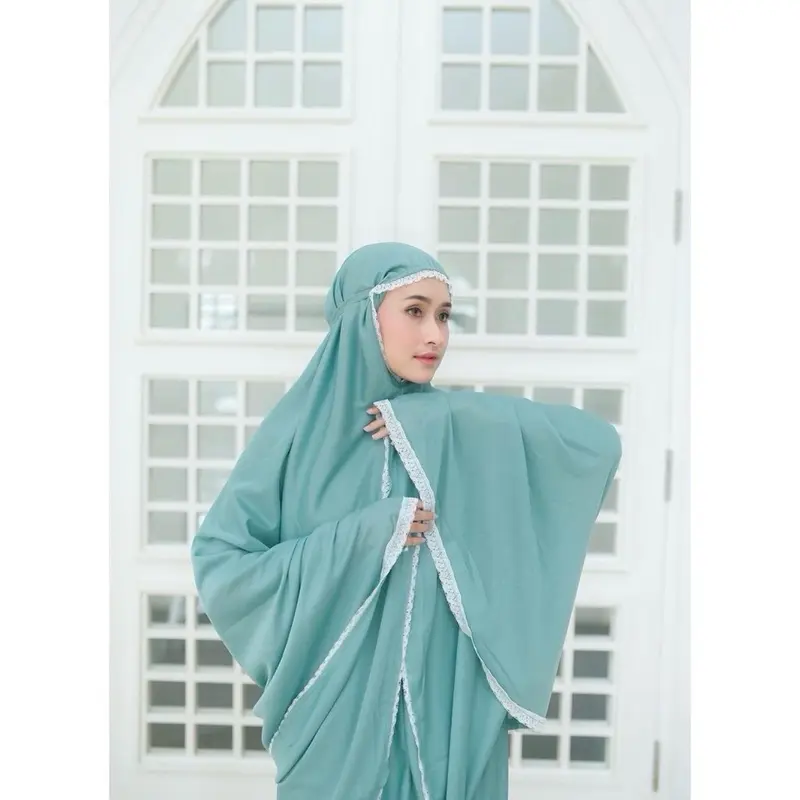 MUKENA MURAH 100 dapat 3/MUKENA DEWASA Panjang Muslim Traveling Mukenah Renda 2