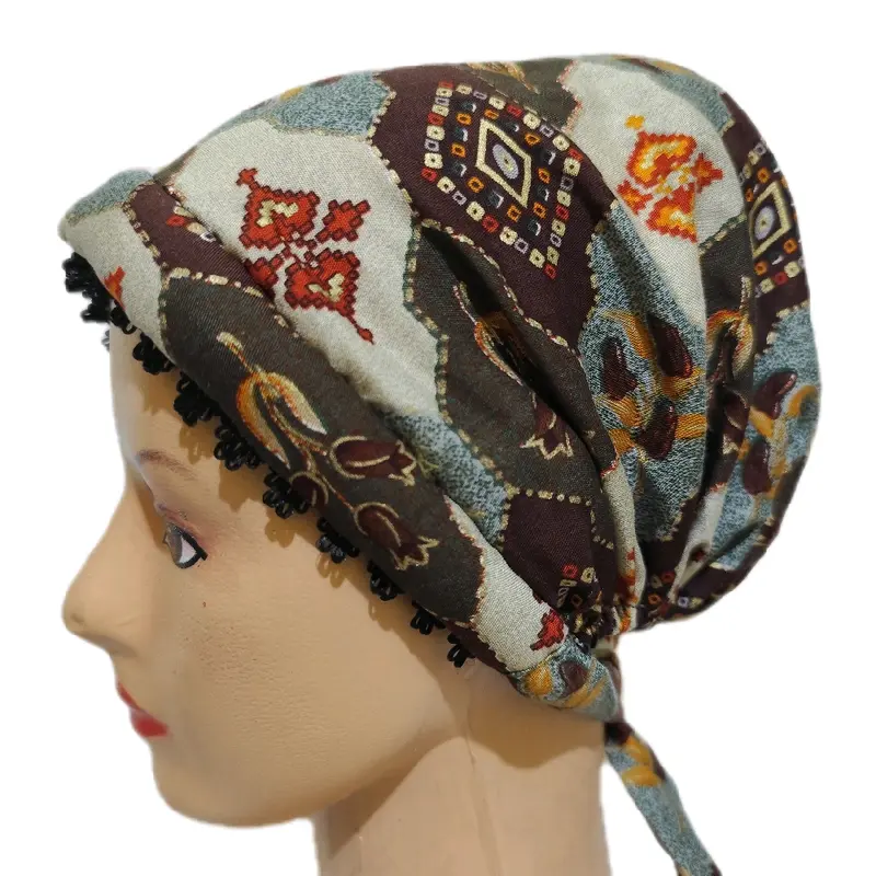 Kupluk Kerpus Topi Hijab Turban Instan Praktis Kerudung Turki Wanita Ciput Katun Dewasa Hitam 2