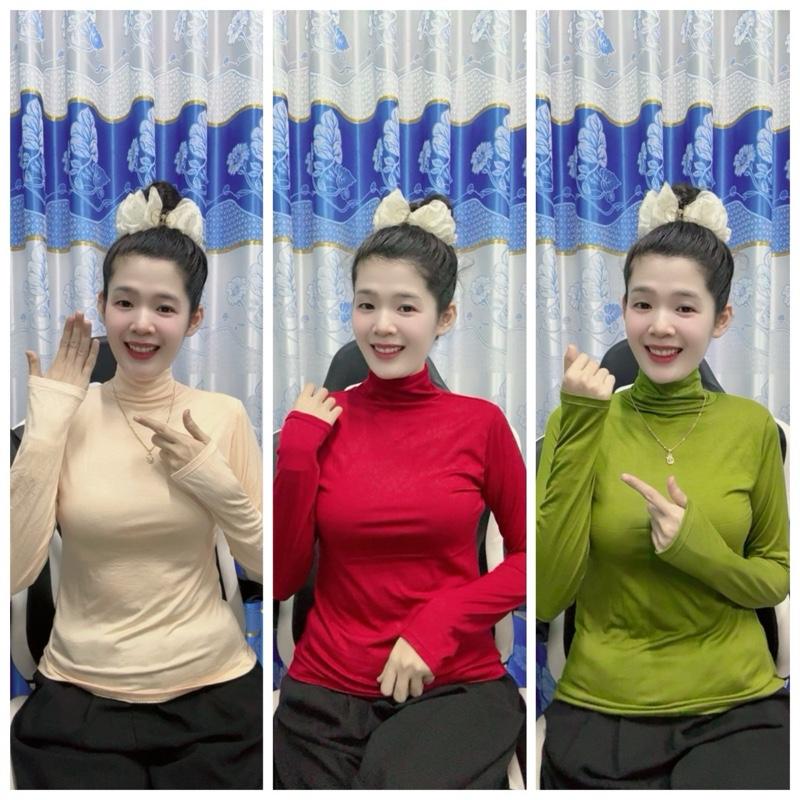  Áo ủ kem cổ lọ vải thu lạnh dẽo mềm  mát ít co giãn tay siêu  dài từ 40-90kg vừa 