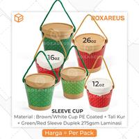Gambar Cup Paper Bowl Sleeve Kemasan Soup Eskrim Cookies | Sleeve Cup - 12OZ, White, Green dari Box Are Us Kota Bandung 1 Tokopedia