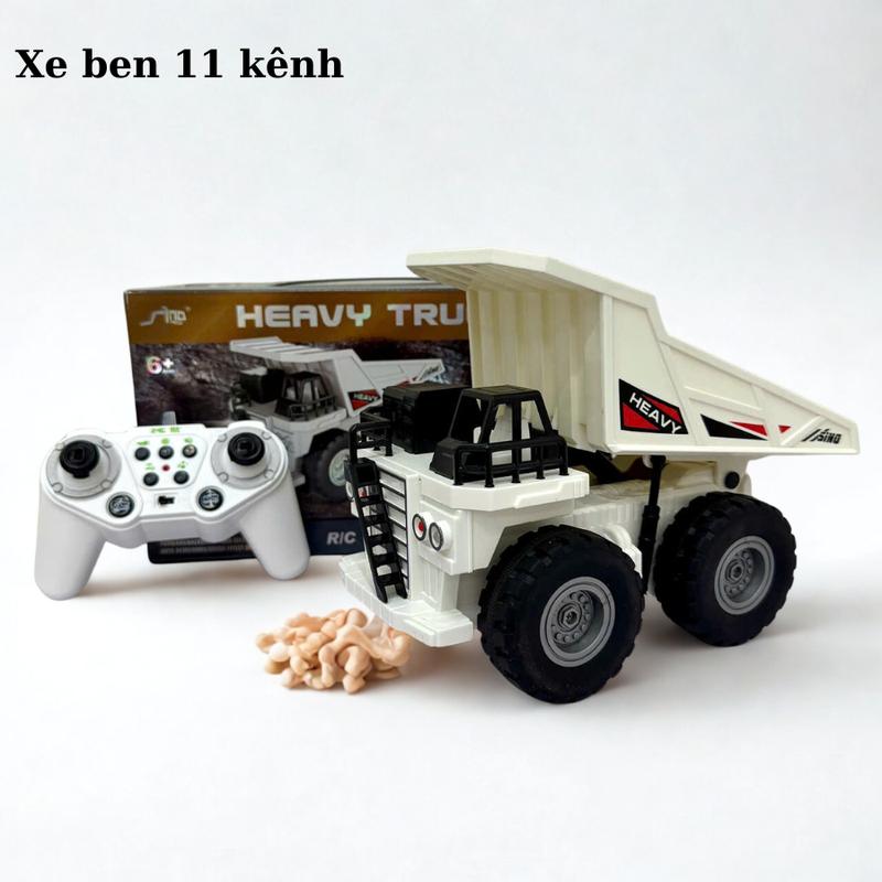 Xe điều khiển từ xa, đồ chơi xe ben chạy pin sạc có thể nâng hạ ben di chuyển mọi hướng Toy