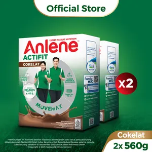 [PROMO 2 PCS] Anlene Actifit 3X Susu Bubuk Dewasa Cokelat 560g - Susu Dewasa Untuk Tulang, Sendi & Otot / Adult Milk Chocolate / Dairy Milk