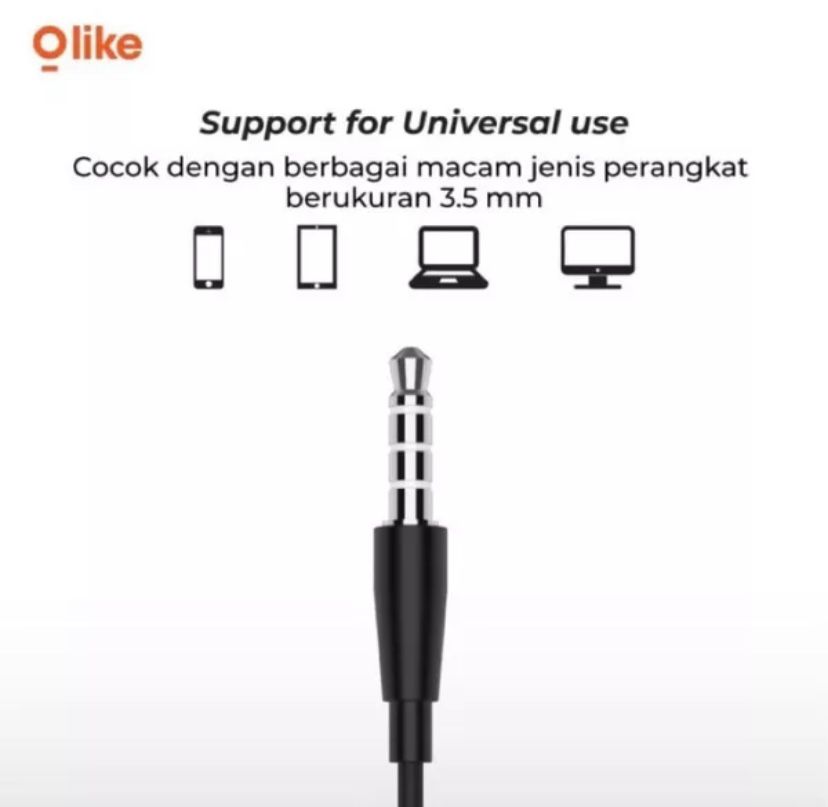 HEADSET KABEL OLIKE E11 EARPHONE | FULL BASS | HEADSET ORIGINAL | CLEAR AUDIO | COMFORT WEAR murah