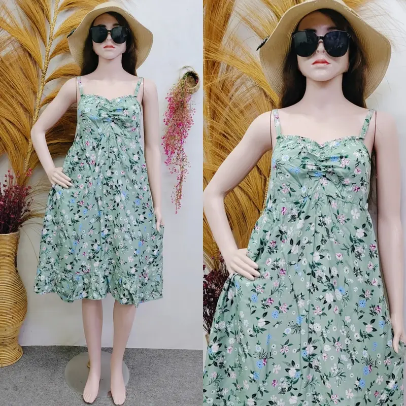 Dress Sophia Ruffle Karet Punggung Rayon Nyaman Adem 2