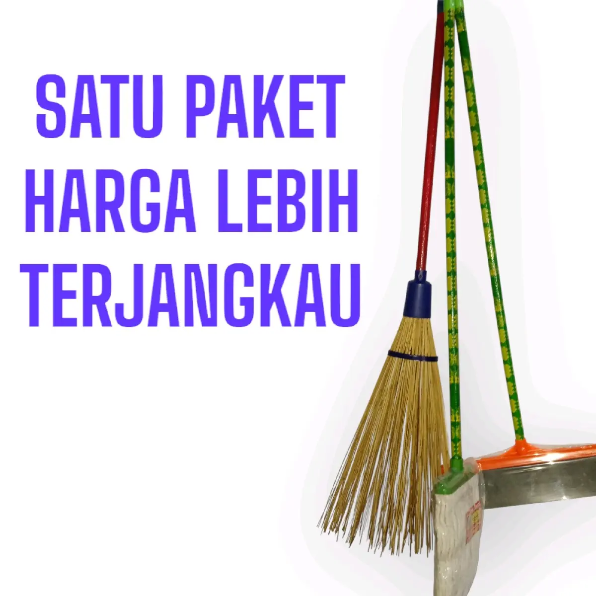 1 PAKET DAPAT 3 BIJI:SAPU TAMAN,PEL-PELAN & WIPER AIR. DILENGKAPI DENGAN TANGKAINYA.