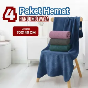 4 Paket Handuk Mandi Microfiber Microfiber Ukuran 70x140cm - Sandy Collection