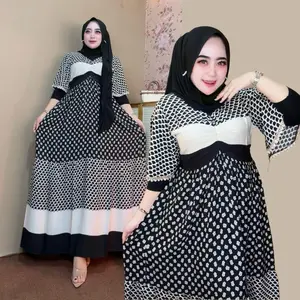 DRESS VIONA BUNGA KECIL - Lengan renda
