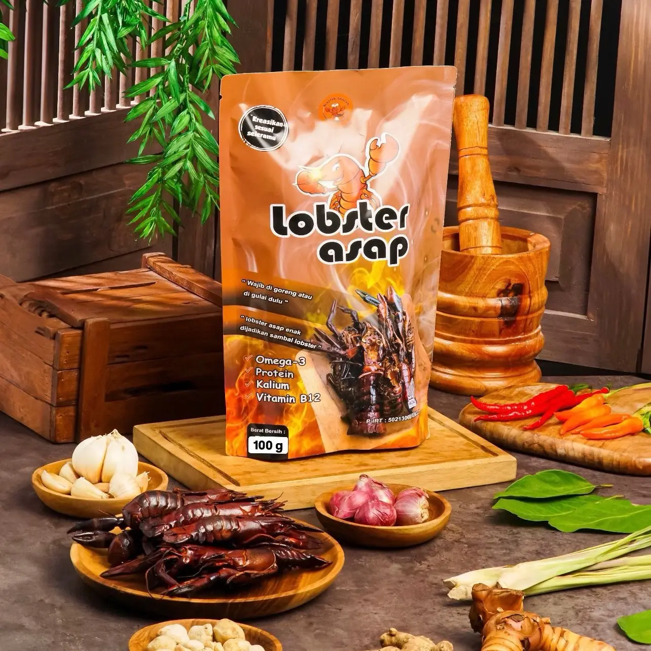 Lobster asap kering 100 gram untuk di gulai atau di goreng Kering
