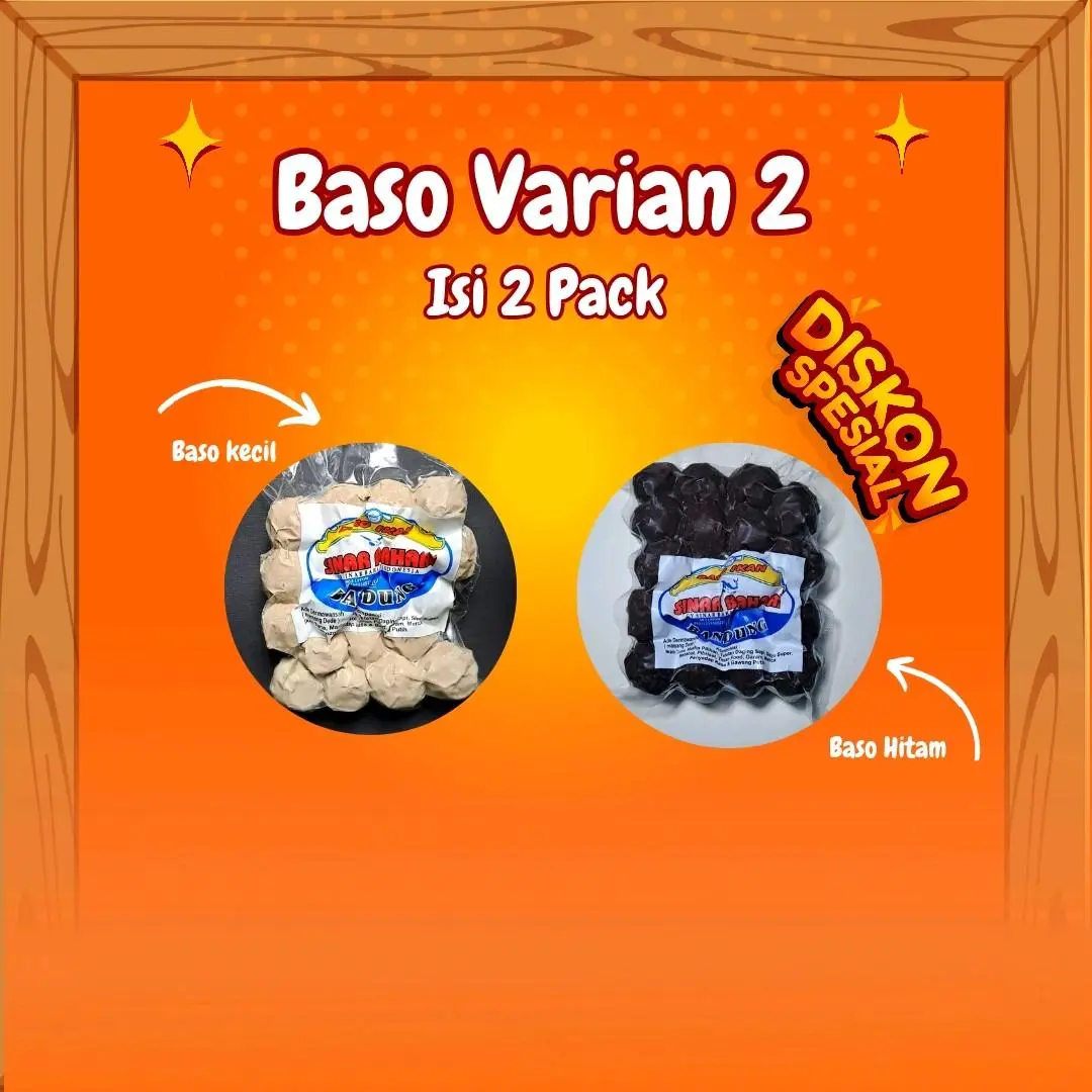 Varian 2 pack Baso Ikan Sinar Bahari Kecil Dan Hitam