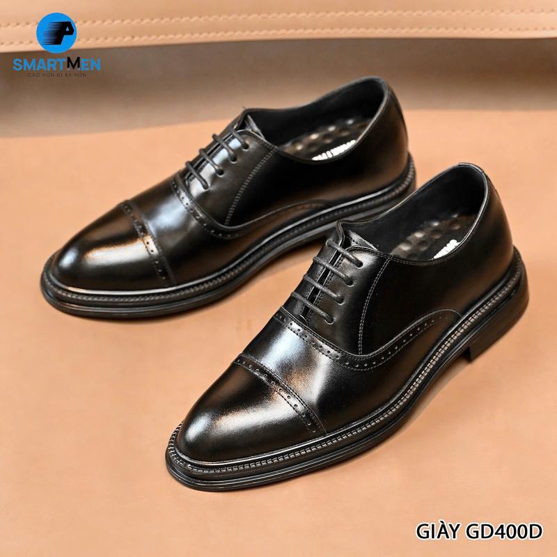 Giày tây nam oxford công sở GD400-D, thiết kế và sản xuất bởi Smartmen, kiểu dáng Oxford sang trọng, da bò cao cấp, đế cao su đúc nguyên khối có đệm khí cực êm.