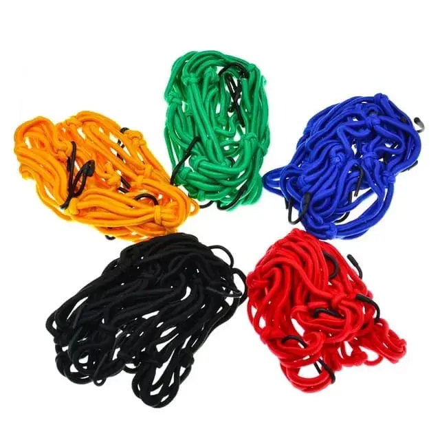 Jaring Mantel Helm Universal 30X30CM 6 Hook Bagasi Helmet Net Tali Pengikat Jaring Helm Barang Pengikat Ikat Helem Sepeda Barang Bagasi Outdoor 2