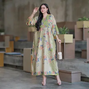 Exclusive NIMAS Dress Premium Rayon Tebal Adem Batik Halus Sekdress Harian Daster Panjang Busui Rempel Gamis Pendek Lengan Terompet Simpel Elegan Casual