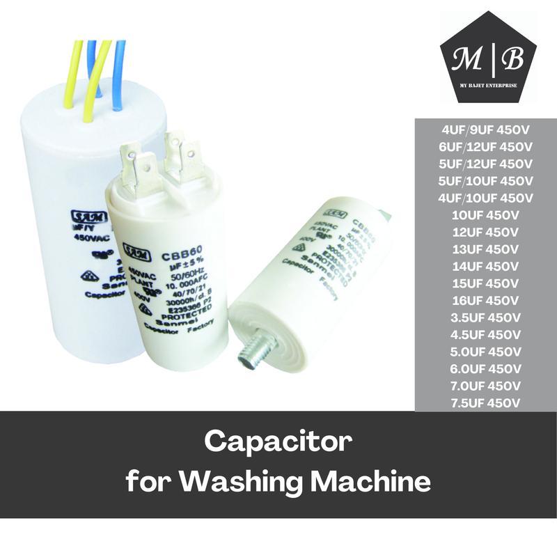 [ 1 pc ] 2 in 1 Capacitor for Washing Machine / Kapasitor untuk Mesin ...