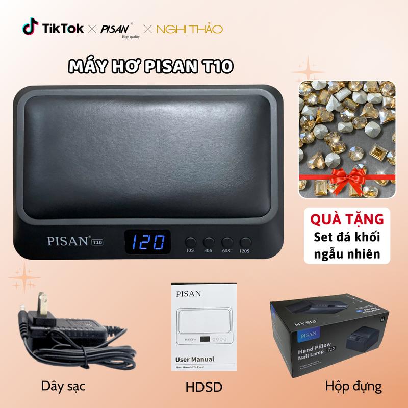 Máy hơ gel T10 PISAN khoang vừa 2 tay Màu đen Tặng set đá khối ngẫu nhiên