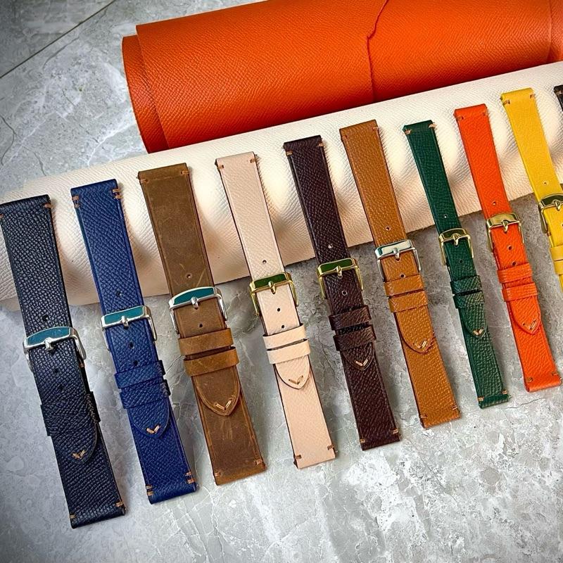 Dây đồng hồ da bò cao cấp, lót zemat chống thấm, hàng thủ công đủ mọi size 10-24mm