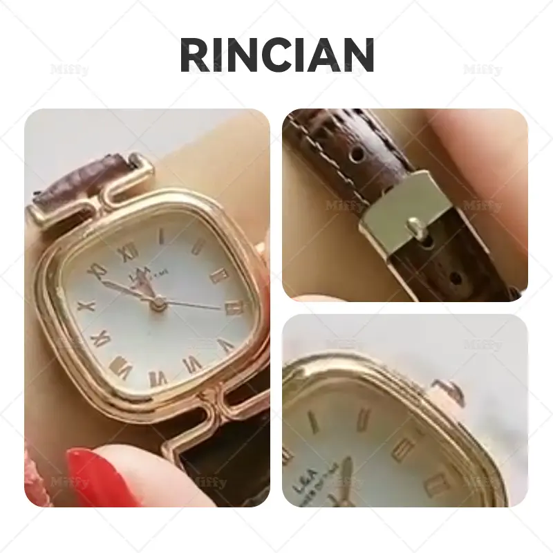 Miffy - Jam Tangan Analog Dial Kotak Gaya Retro Analog Watch Strap Pu Croco Fashion 4