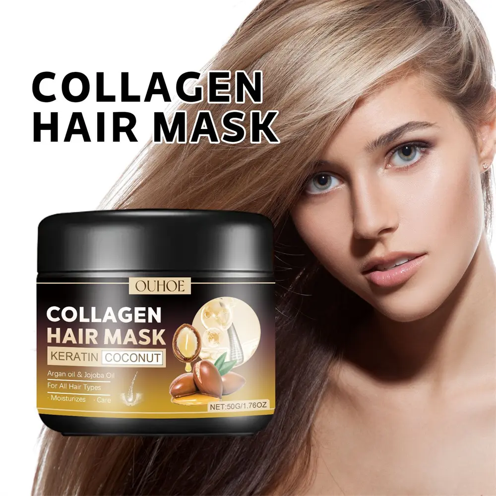 50g Collagen Hair Mask Repair Dry, Frizzy Hair Deep Moisturising & Smoothing Hair Treatment Hair Mask