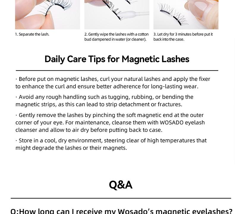 (ANGEL BLACK) 1.0 WOSADO Bulumata Magnetic Bulumata Eyelash Extention