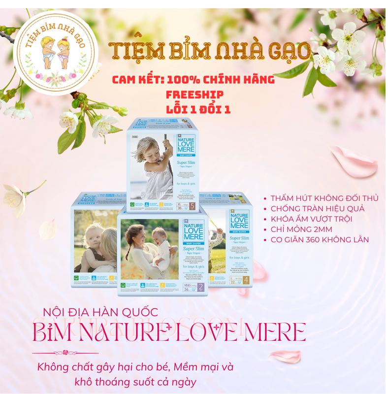 CHÍNH HÃNG Bỉm nội địa Hàn NATURE LOVE MERE SUPER SLIM dùng ngày không hăm hữu cơ an toàn cho bé