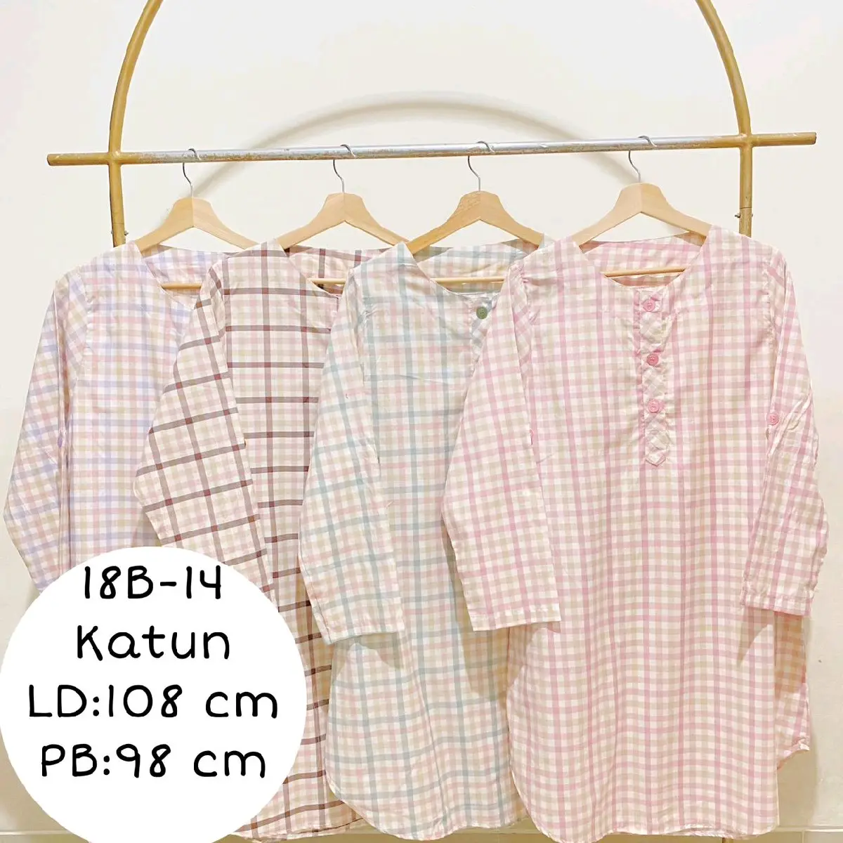 tunik terbaru tunik wanita motif kotak kotak oblong tunik terlaris tunik bahan katun bahan adem