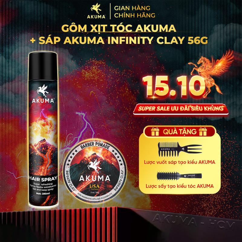 Sáp vuốt tóc AKUMA hàng chính hãng sáp vuốt tóc nam giữ nếp tạo kiểu tóc lên đến 10h hương nước hoa nam gôm xịt tóc AKUMA xịt tạo phồng tóc AKUMA Chăm Sóc Tóc Dưỡng Tóc