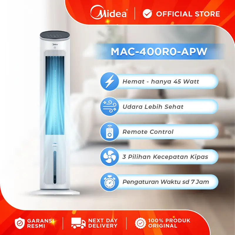 Midea 3-in-1 Evaporative Air Cooler MAC-400R0-APW Liter Ionizer