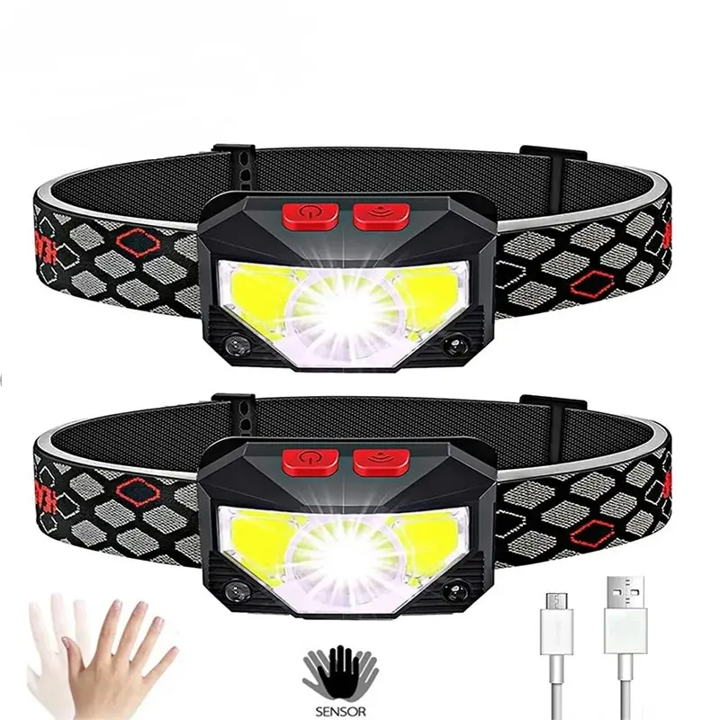 SENTER KEPALA SENSOR LED Mini 6 MODE CAHAYA TERANG Headlamp Portable Berkualitas Anti Air Baterai Usb 0