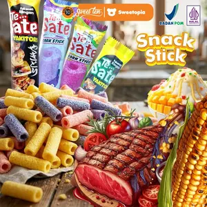 ［SWEET TEN］TE SATE CORN STICK   (ISI 20 PCS 1 DUS) snack stik jagung rasa Jagung bakar Sapi panggang ES Teler Bluberi Yogurt makanan ringan yakitori&ES lilin, Cemilan sehat dan ezat gurih enak aneka rasa camilan anak anak, makanan ringan mix rasa&Halal