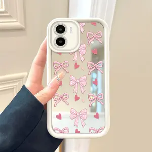 Cocok Untuk Xiaomi Redmi A1 A2 Kas Casing HP Indah dengan Klip Kupu-Kupu Cermin Anti Gores 8299