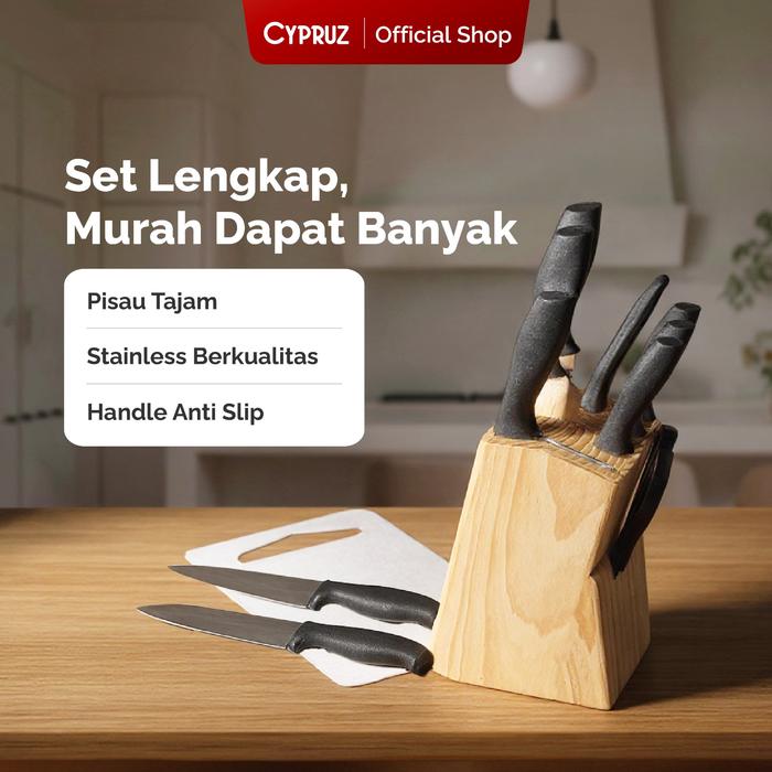 Gambar [SPESIAL KOKO PANCI]Cypruz Pisau Set Premium 10 pcs dari Cypruz Kitchenware Kota Bekasi Tokopedia