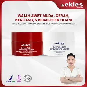 [Live dr Ekles] Combo Whitening & Anti Aging Dr Ekles Skincare - Retinol Night Rejuvenating Cream + Sweet Jelly Whitening Booster untuk Mencerahkan & Mengurangi Kerutan
