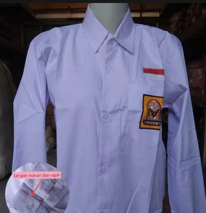 BAJU PUTIH SMP LENGAN PANJANG SERAGAM SEKOLAH SMP kain GS OXFORD 4