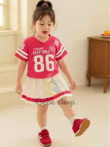 Jersey Anak Perempuan Rok Mini  Sablon Lucu bahan katun usia 0 bulan sampai 6 tahun banyak pilihan warna