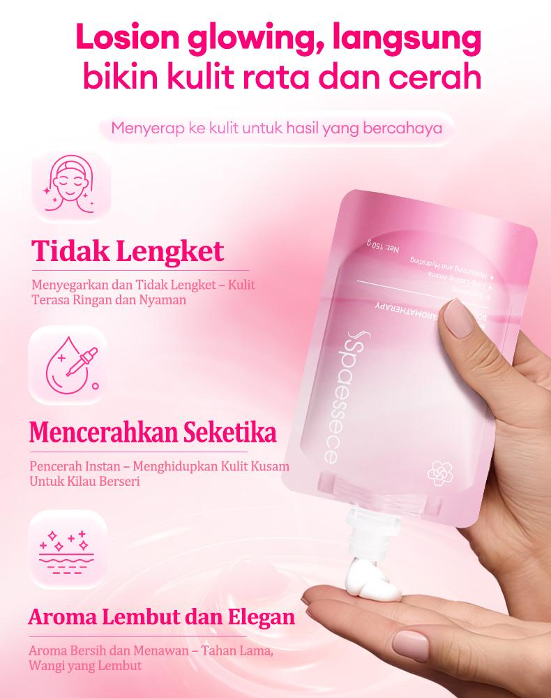 【HALAL】Spaessece Dr.ville Bodylotion Tubuh Aromaterapi Pencerah | Krim Tubuh Pemutih & Melembapkan | 150g Mencerahkan, Melembapkan, dan Wangi Tahan Lama dalam Satu Produk Niacinamide Acid Lightening toneup