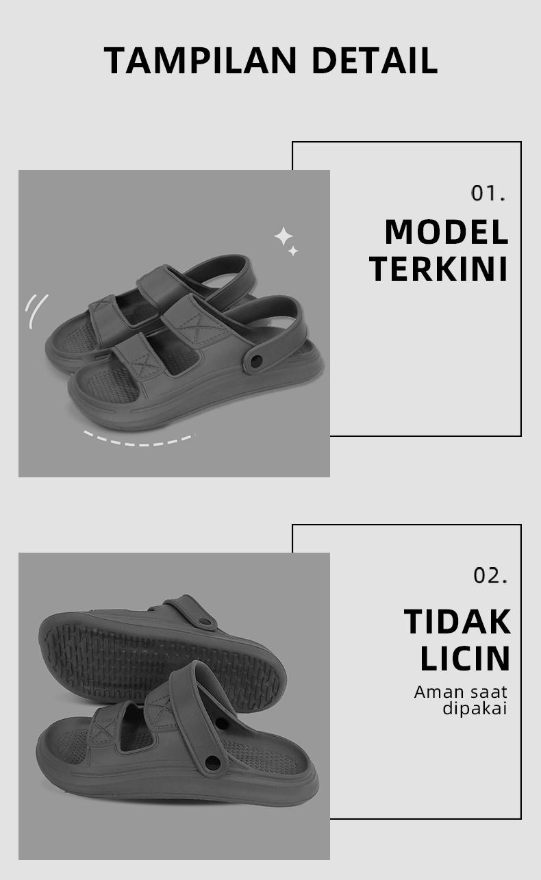 Product Introduction of GRIT EVA Pria Mens Sandals Flat Indoor Beach Shoes Fashion Breathable Non Slip Casual Sports Summer Rubber 2024 Size 40-44 Sendal 4