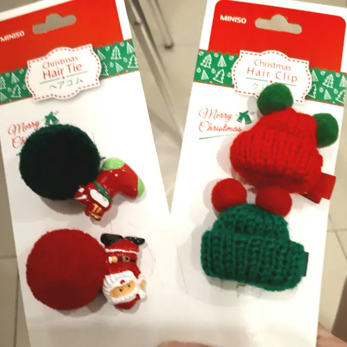 Miniso Christmas Hair Clip / Band - Karet - Jepit Natal