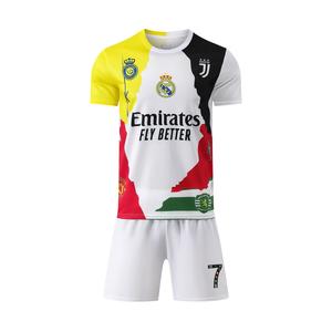 Ronaldo Edición Conmemorativa Especial Camiseta de Fútbol con Pantaloneta Transpirable para Deporte Montañismo Senderismo y Correr Regalo Ideal