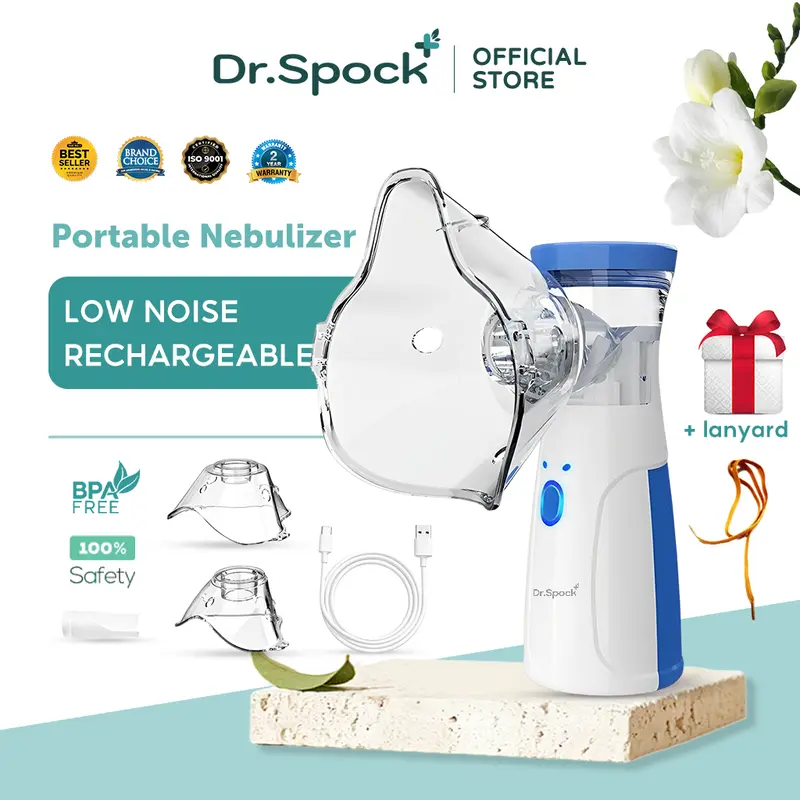 Dr.Spock Mesh Nebulizer Portable / alat Nebulizer Anak N7 Plus Tetes Asli Berat Obat alat pengatur nafas dr isla nebulizer  portable Store 0