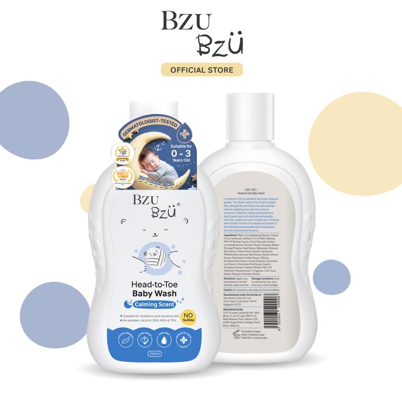 Sữa Tắm Gội Toàn Thân Em Bé BZU BZU Head to Toe Wash Dịu Nhẹ Mềm Mại Cho Da Dung Tích 200ml Cho Bé sữa  tắm 7