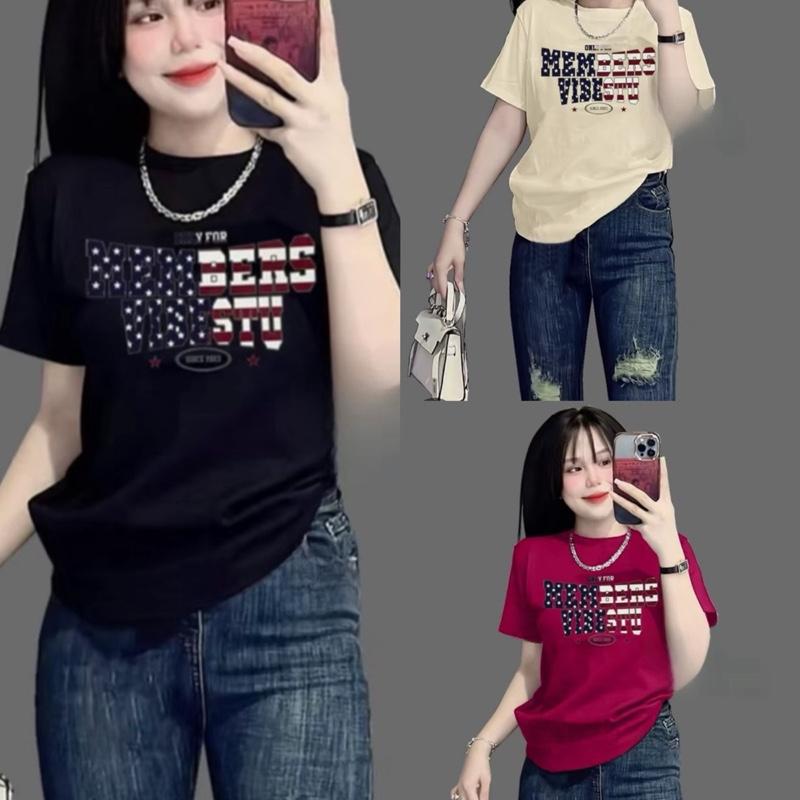 A 8:áo có 2 Fom vừa + rộng áo thun thái nữ co giãn thoải mái fom vừa 40-70kg