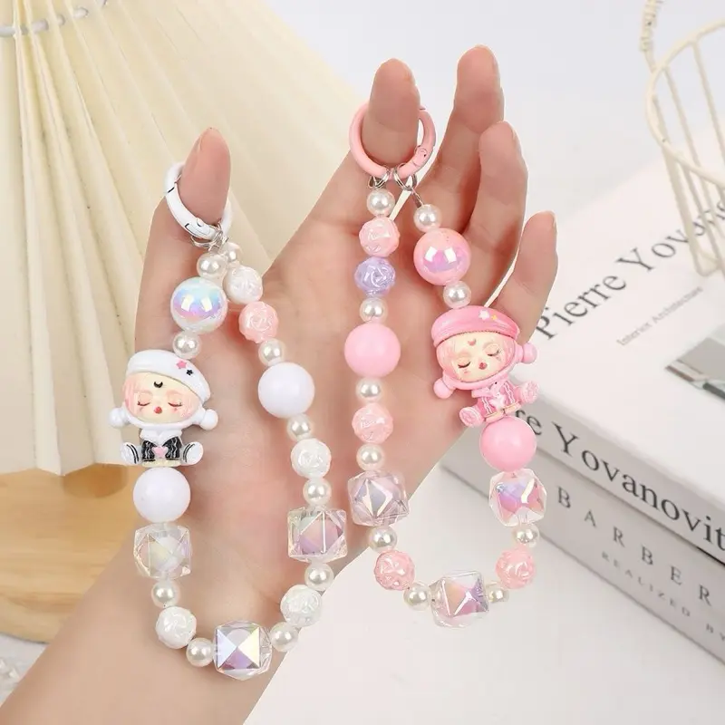 Skull panda phone hanger strap / charm keychain / popmart