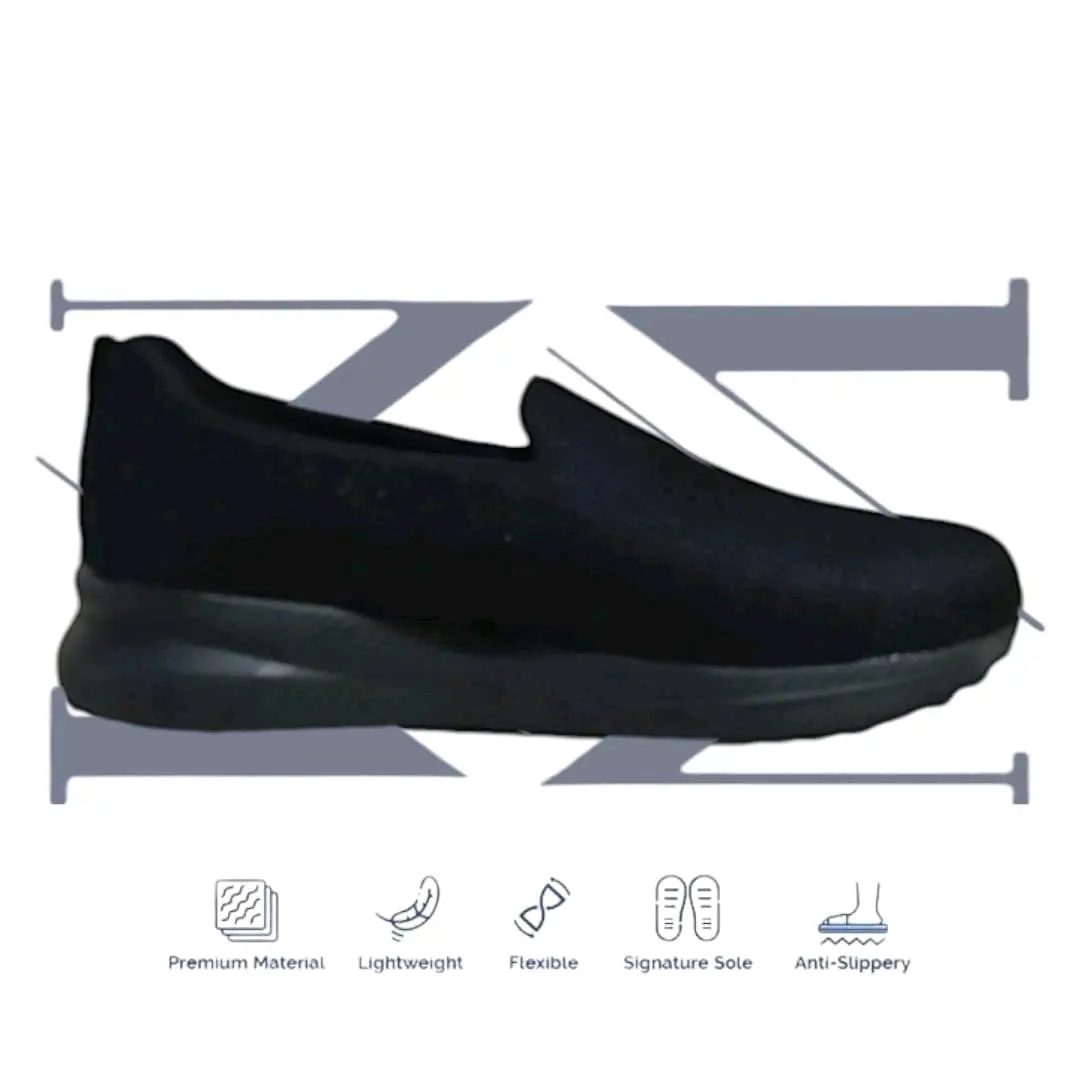 Sepatu  slip on MA ukuran jumbo Big Size untuk Pria dan Wanita - Flat Shoes ringan fleksibel Black sneakers