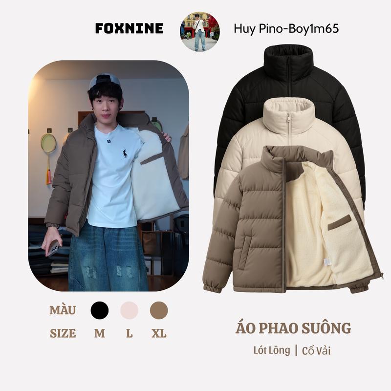 ĐỘC QUYỀN FOXNINE x HUY PINO- Áo Khoác Phao Lót lông cừu cao cấp form suông Áo đại hàn dày dặn Chóng Rét Giữ ấm cơ thể cho nam nữ UNISEX Menswear Jacket-ÁO PHAO LÓT LÔNG CỪU FORM SUÔNG